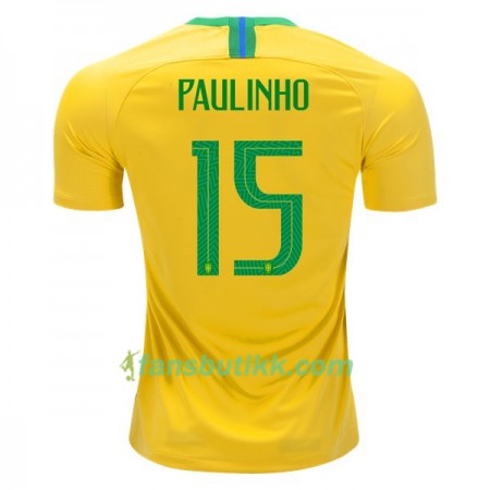 Fotball-VM 2018 Brasil drakt Paulinho 15 Hjemmetrøye